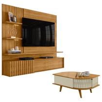 Estante Home Theater Suspenso Atena com Mesa de Centro Indianápolis Cumaru Opala Madetec Estante Home Theater Suspenso Atena com Mesa de Centro Indianápolis Cumaru Opala Madetec