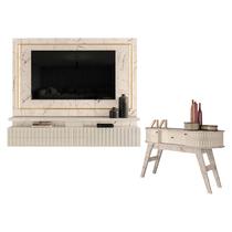 Estante Home Theater Suspenso Gaia com Aparador Estoril Calacata Off White Madetec Estante Home Theater Suspenso Gaia com Aparador Estoril Calacata Off White Madetec