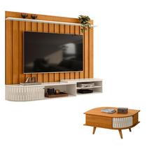 Estante Home Theater Suspenso Ímola com Mesa de Centro Indianápolis Cinamomo Off White Madetec