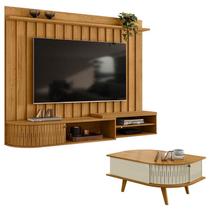 Estante Home Theater Suspenso Ímola com Mesa de Centro Indianápolis Cumaru Opala Madetec Estante Home Theater Suspenso Ímola com Mesa de Centro Indianápolis Cumaru Opala Madetec