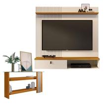 Estante Home Theater Suspenso Íris com Aparador Frizz Cinamomo Off White - Madetec
