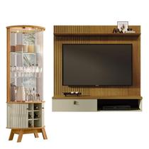 Estante Home Theater Suspenso Íris com Cristaleira Marina Cumaru Opala Madetec Estante Home Theater Suspenso Íris com Cristaleira Marina Cumaru Opala Madetec