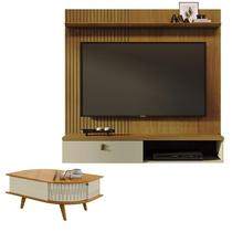 Estante Home Theater Suspenso Íris com Mesa de Centro Indianápolis Cumaru Opala Madetec