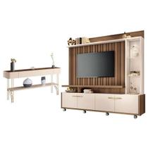 Estante Home Theater Titan E Aparador Vivant Castanho Off White - Hb Móveis Estante Home Theater Titan E Aparador Vivant Castanho Off White - Hb Móveis