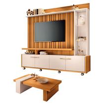 Estante Home Theater Titan e Mesa de Centro Luna Cinamomo Off White HB Móveis