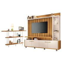 Estante Home Theater Titan Off White Cinamomo e Aparador Infinity Cinamomo - HB Móveis Estante Home Theater Titan Off White Cinamomo e Aparador Infinity Cinamomo - HB Móveis