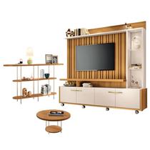 Estante Home Theater Titan Off White Cinamomo e Aparador Infinity e Mesa de Centro sky Cinamomo - HB Móveis Estante Home Theater Titan Off White Cinamomo e Aparador Infinity e Mesa de Centro sky Cinamomo - HB Móveis
