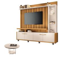 Estante Home Theater Titan Off White Cinamomo e Mesa de Centro sky Off White - HB Móveis Estante Home Theater Titan Off White Cinamomo e Mesa de Centro sky Off White - HB Móveis