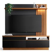 Estante Home Theater Trancoso para TV até 70” Noce Milano/Preto - PR Móveis