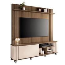Estante Home Theater Trinus Castanho Off White - HB Móveis Estante Home Theater Trinus Castanho Off White - HB Móveis