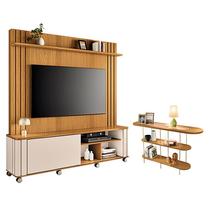 Estante Home Theater Trinus Cinamomo Off White com Aparador Infinity Cinamomo - HB Móveis