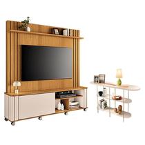 Estante Home Theater Trinus Cinamomo Off White com Aparador Infinity Off White - HB Móveis