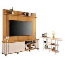 Estante Home Theater Trinus Cinamomo Off White com Aparador Infinity Off White - HB Móveis