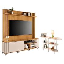 Estante Home Theater Trinus Cinamomo Off White Com Aparador Infinity Off White - Hb Móveis