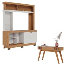 Estante Home Theater Valença Freijó Off White Com Aparador Riviera Freijó - Colibri