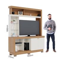Estante home theater valença para tv até 50 polegadas - natura real / off white - COLIBRI