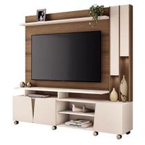 Estante Home Theater Virtus Castanho Off White - Hb Móveis