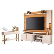 Estante Home Theater Virtus Cinamomo Off White com Aparador Fiero Off White - HB Móveis