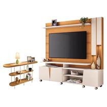 Estante Home Theater Virtus Cinamomo Off White com Aparador Infinity Cinamomo - HB Móveis