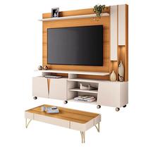 Estante Home Theater Virtus Cinamomo Off White com Mesa de Centro Cadenza Off White Cinamomo - HB Móveis Estante Home Theater Virtus Cinamomo Off White com Mesa de Centro Cadenza Off White Cinamomo - HB Móveis