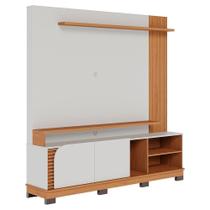 Estante Home TV 75 Polegadas 2 Portas 182 Cm Jurere Colibri Off White Matte Freijo