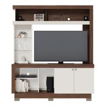 Estante Home Valença 160cm para TV até 50 Pol Prateleira Vidro Nogueira Off