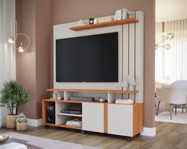 Estante Home Valência 2 Portas e Painel para TV até 55 Polegadas Permóbili Off off white/ cinamomo