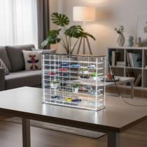 Estante Hot Wheels 50 Carrinhos Acrílico com Led e Tampa