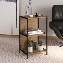 Estante Industrial com 2 Nichos 45 cm - Carvalho/Preto - Artesano