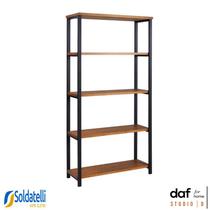 Estante Industrial Dallas Tam G 202x120cm Base Aço Preto Tampo Mel - DAF Mobiliário