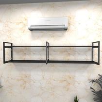 Estante industrial escritório aço cor preto 180x30x40cm (C)x(L)x(A) cor mdf preto modelo ind40pes