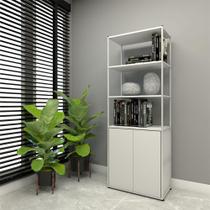 Estante Industrial Metal c/ Prateleiras e Armário Cinza F5