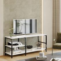 Estante Industrial Rack Brooklin 115 TV 40 Polegadas Branco