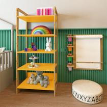 Estante Infantil Alta para Livros e Brinquedos Diversos 64x150cm Colorê Amarelo