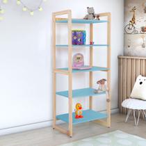 Estante Infantil Alta para Livros e Brinquedos Diversos 64x150cm Colorê Azul