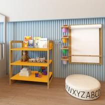 Estante Infantil Baixa para Livros e Brinquedos Diversos 64x75cm Colorê Amarelo