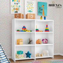 Estante Infantil Branca para Quarto do Bebê Marrocos 06 Nichos Brienza Decor - Brienza Movelaria