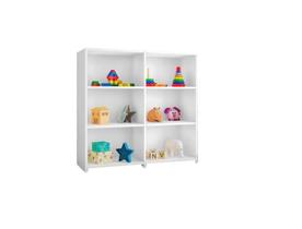 Estante Infantil Branca para Quarto do Bebê Marrocos 06 Nichos Casa Mobilia