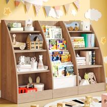 Estante infantil FFBCFDK Prateleira de livros de 4 camadas com armazenamento de brinquedos Burlywood