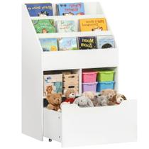 Estante Infantil HOMCOM 90x30x90cm Branco com Gaveta de Armazenamento Estante Infantil HOMCOM 90x30x90cm Branco com Gaveta de Armazenamento