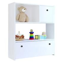 Estante Infantil Organizadora Com Nichos 2 Gavetas Cindy L03 Branco - Mpozenato Estante Infantil Organizadora Com Nichos 2 Gavetas Cindy L03 Branco - Mpozenato