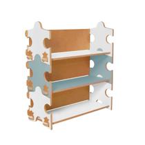 Estante Infantil Quebra-cabeça 77cm X 82cm X 30cm Azul/Branco