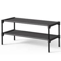 Estante Kitsure para Sapatos Empilhável de 2 Níveis 70cm Preto Estante Kitsure para Sapatos Empilhável de 2 Níveis 70cm Preto