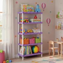 Estante Lilás Multiuso e Compacta 5 Andares com Pés de Plástico Agraplast Suporta 7kg é Leve e Fácil de Montar Cod 529 Estante Lilás Multiuso e Compacta 5 Andares com Pés de Plástico Agraplast Suporta 7kg é Leve e Fácil de Montar Cod 529