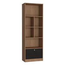 Estante Livreiro 1 Porta Basculante E 6 Nichos B37 Mell Preto Novam Mell