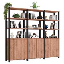Estante Livreiro 6 Portas Industrial F04 Preto/solanum Estante Livreiro 6 Portas Industrial F04 Preto/solanum