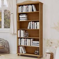 Estante Livreiro 85cm Com Prateleiras Pé Madeira Rubia Freijó F07 - Mpozenato