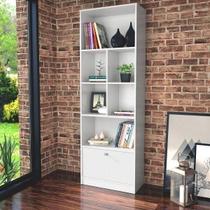 Estante Livreiro Bali com 1 Porta e 6 Nichos - Branco