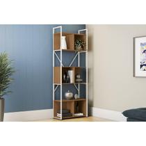 Estante Livreiro Casal Industrial Alta LI014 c/ 6 Nichos 72x202cm Canela/Branco - Kappesberg Estante Livreiro Casal Industrial Alta LI014 c/ 6 Nichos 72x202cm Canela/Branco - Kappesberg