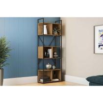 Estante Livreiro Casal Industrial Alta LI014 c/ 6 Nichos Freijo/Preto - Kappesberg Estante Livreiro Casal Industrial Alta LI014 c/ 6 Nichos Freijo/Preto - Kappesberg